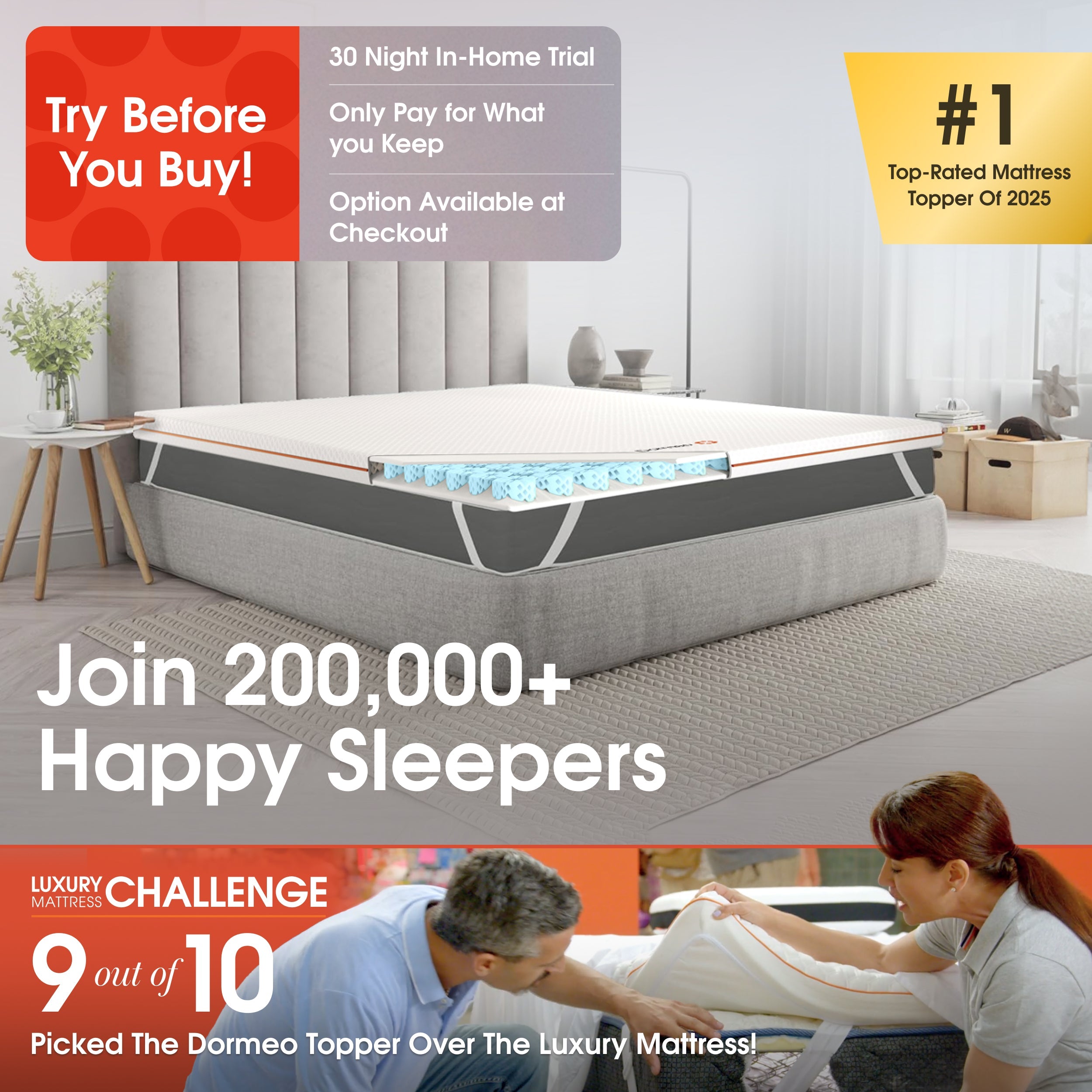 The Premium Mattress Topper by Dormeo® - Free Sleep Guide Special TV Offer & 30% Discount Applied